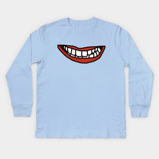 Red Lips White Teeth Mouth Kids Long Sleeve T-Shirt